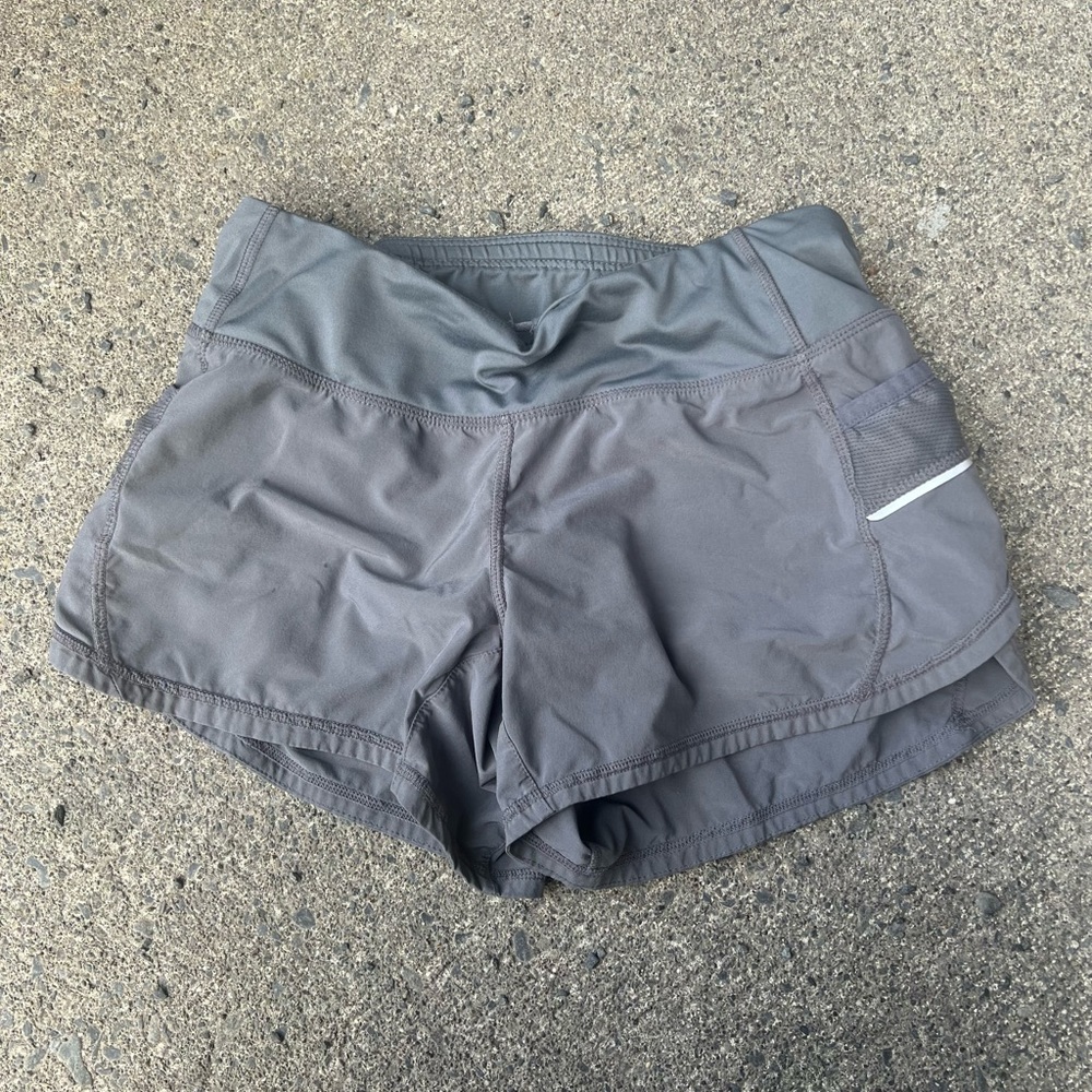 Gray Athleta running shorts